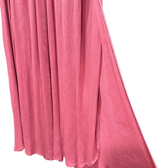 SINCERELY JULES Pretty Pink Smocked Waist Split Hem Wide Leg Pants NWT Medium - Picture 10 of 12